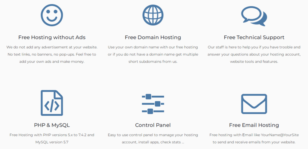 FreeHostingNoAds-Advantages